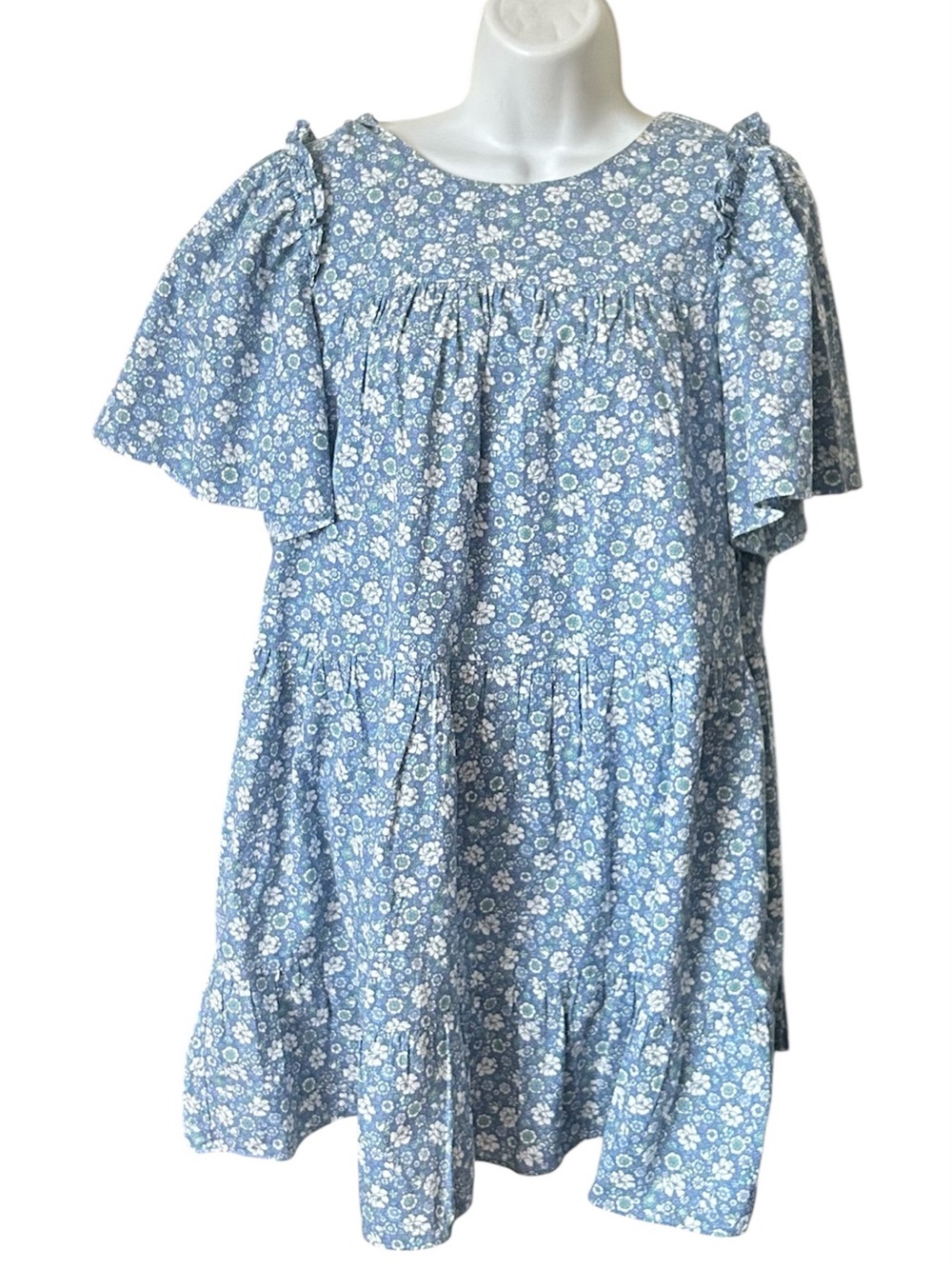 Hyacinth House by Tuckernuck Blue Floral Romy Tiered Mini
Dress,Sz S